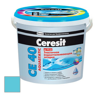 Ceresit CE 40 Aquastatic - Эластичная затирка для плитки небесный