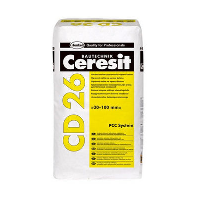 Ceresit CD 26 - Крупнозернистая ремонтная смесь для бетона (толщина слоя 30-100 мм)