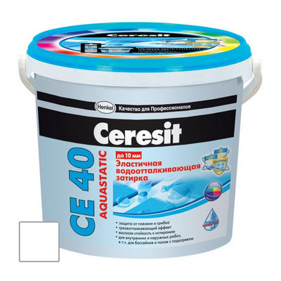 Ceresit CE 40 Aquastatic - Эластичная затирка для плитки белая