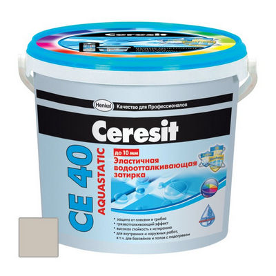 Ceresit CE 40 Aquastatic - Эластичная затирка для плитки серая