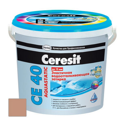 Ceresit CE 40 Aquastatic - Эластичная затирка для плитки светло-коричневая