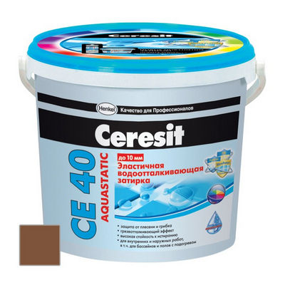 Ceresit CE 40 Aquastatic - Эластичная затирка для плитки темно-коричневая