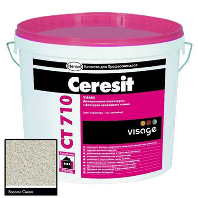 Декоративная штукатурка Ceresit CT 710 Visage гранит Panama Cream
