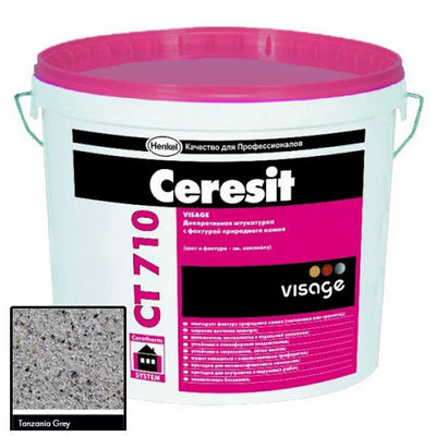 Декоративная штукатурка Ceresit CT 710 Visage гранит Tanzania Grey